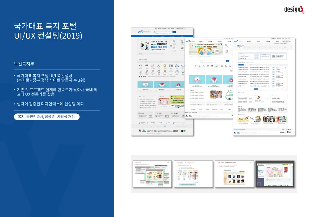 보건복지부 국가대표 복지 포털 UI/UX 컨설팅 슬라이드 1: 프로젝트 개요
