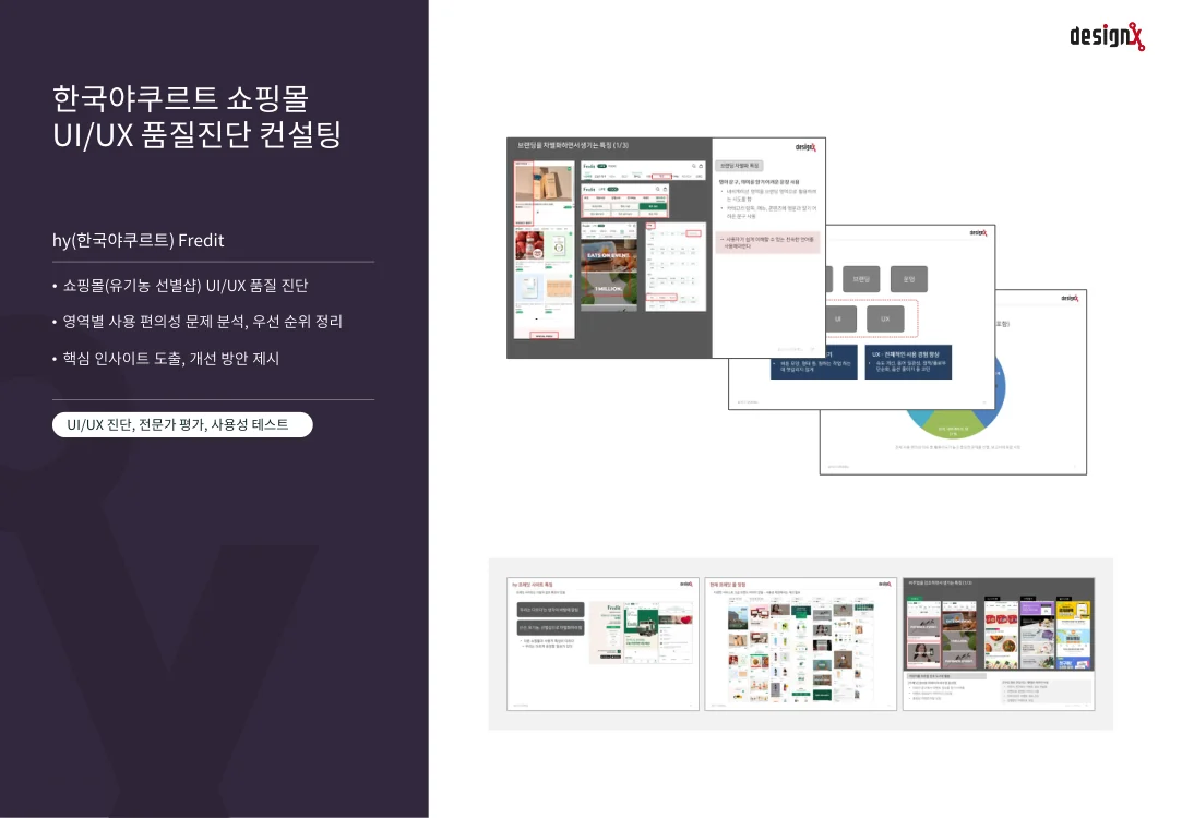 hy(한국야쿠르트) 쇼핑몰 UI/UX 품질진단 컨설팅 슬라이드 1: 프로젝트 개요